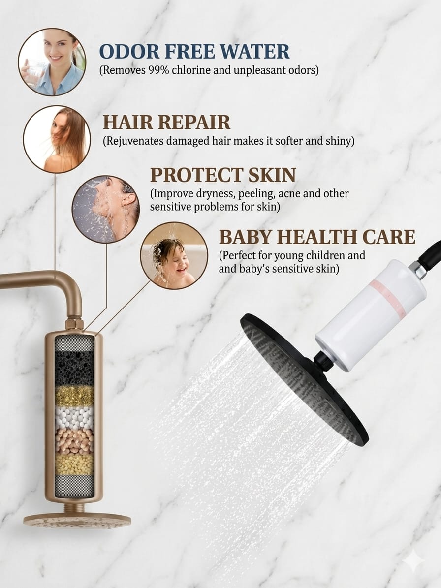 Multi Stage Luxury Shower Filter Shower Filter Oman