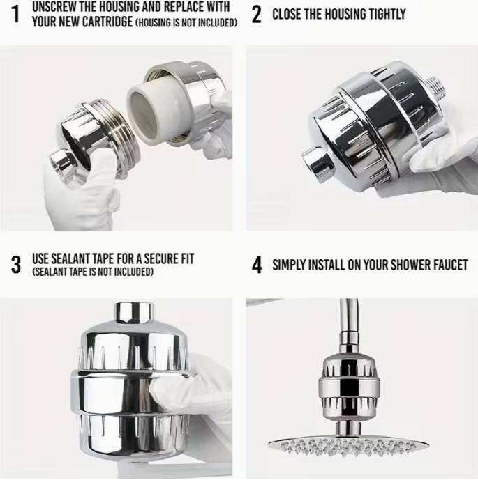 Replacement Cartridge — Compatible with 15-Stage & Premium Steel Shower Filters | Specially Designed for Oman's Water Conditions Shower Filter Oman